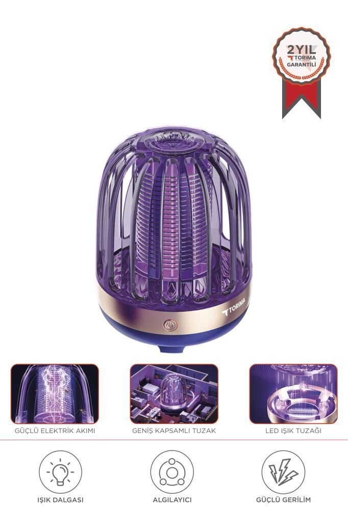 Elektrikli Sinek Öldürücü Şarjlı Uv Işıklı Lamba Sivrisinek Kovucu Sineksavar SSK10 Lacivert