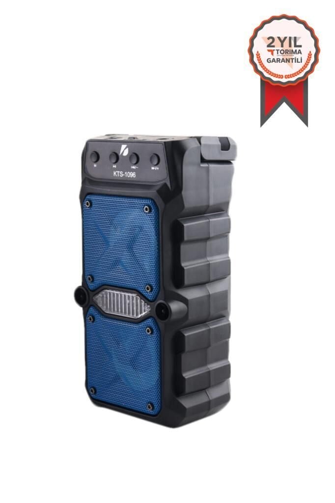 KTS-1096 Mavi Bluetooth Parti Hoparlörü 3 Inç × 2 Kablosuz Speaker Radyo-usb-tf Girişli
