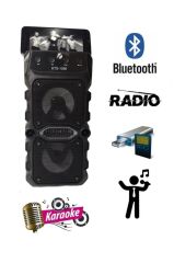KTS-1096 Siyah Bluetooth Parti Hoparlörü 3 Inç × 2 Kablosuz Speaker Radyo-usb-tf Girişli