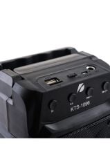 KTS-1096 Siyah Bluetooth Parti Hoparlörü 3 Inç × 2 Kablosuz Speaker Radyo-usb-tf Girişli