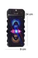 KTS-1096 Siyah Bluetooth Parti Hoparlörü 3 Inç × 2 Kablosuz Speaker Radyo-usb-tf Girişli