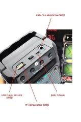 KTS-1096 Siyah Bluetooth Parti Hoparlörü 3 Inç × 2 Kablosuz Speaker Radyo-usb-tf Girişli