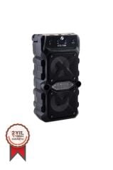 KTS-1096 Siyah Bluetooth Parti Hoparlörü 3 Inç × 2 Kablosuz Speaker Radyo-usb-tf Girişli