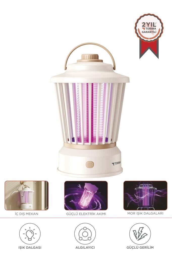 Torima SSK-12 Beyaz Şarjlı Uv Işıklı Elektrikli Sivrisinek Öldürücü Lamba Sinek Kovucu Sineksavar