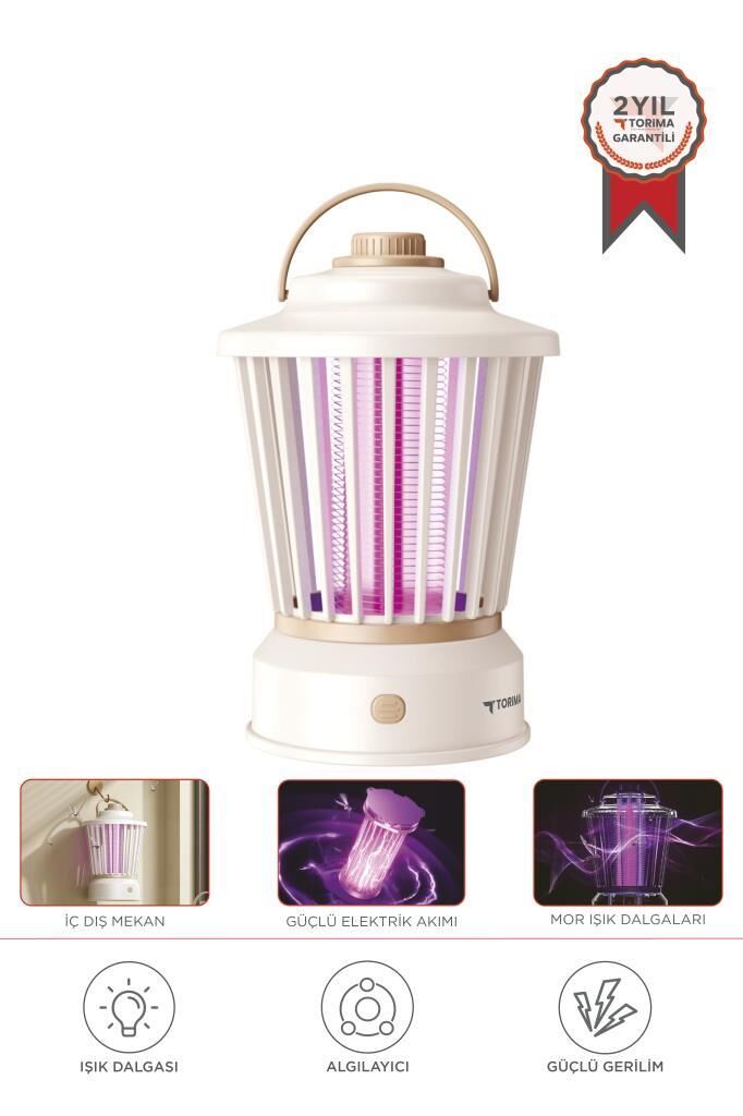 Elektrikli Sinek Öldürücü Şarjlı Uv Işıklı Lamba Sivrisinek Kovucu Sineksavar SSK12 Beyaz