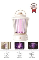 Elektrikli Sinek Öldürücü Şarjlı Uv Işıklı Lamba Sivrisinek Kovucu Sineksavar SSK12 Beyaz