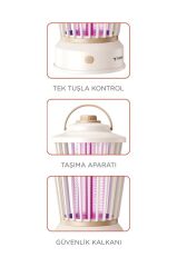 Elektrikli Sinek Öldürücü Şarjlı Uv Işıklı Lamba Sivrisinek Kovucu Sineksavar SSK12 Beyaz