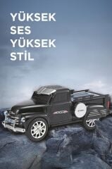 Bluetooth Hoparlör Pickup Araba Güneş Enerjili Speaker D54 Siyah