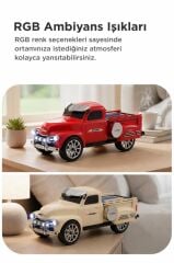 Bluetooth Hoparlör Pickup Araba Güneş Enerjili Speaker D54 Kırmızı