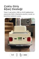 Bluetooth Hoparlör Pickup Araba Güneş Enerjili Speaker D54 Kırmızı