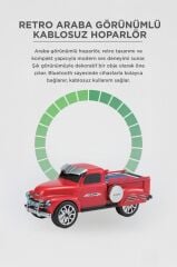 Bluetooth Hoparlör Pickup Araba Güneş Enerjili Speaker D54 Kırmızı