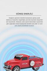 Bluetooth Hoparlör Pickup Araba Güneş Enerjili Speaker D54 Kırmızı