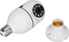 Güvenlik Kamerası 360 Derece Dönebilen 1080P Full Hd Ampül Smart Ip Kamera CMR6 Beyaz