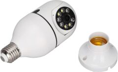 Güvenlik Kamerası 360 Derece Dönebilen 1080P Full Hd Ampül Smart Ip Kamera CMR6 Beyaz