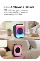 Bluetooth Hoparlör Işıklı Taşınabilir Speaker GTS1867 Siyah