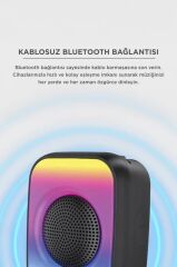 Bluetooth Hoparlör Işıklı Taşınabilir Speaker GTS1867 Siyah