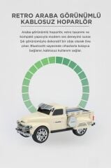 Bluetooth Hoparlör Pickup Araba Güneş Enerjili Speaker D54 Bej