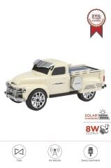 Bluetooth Hoparlör Pickup Araba Güneş Enerjili Speaker D54 Bej