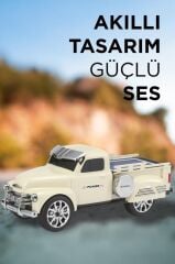 Bluetooth Hoparlör Pickup Araba Güneş Enerjili Speaker D54 Bej