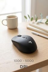 Mouse Çift Modlu Sessiz Kablosuz Fare TM17 Siyah