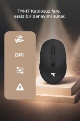 Mouse Çift Modlu Sessiz Kablosuz Fare TM17 Siyah