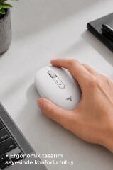 Mouse Çift Modlu Sessiz Kablosuz Fare TM17 Beyaz