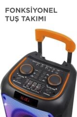 TORİMA NDR-1095 Siyah Taşınabilir Büyük Boy Rgb Bluetooth Mikrofonlu Parti Hoparlör