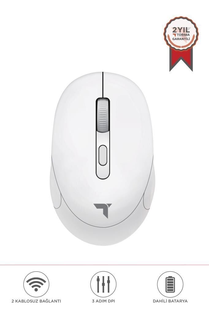 Mouse Çift Modlu Sessiz Kablosuz Fare TM17 Beyaz