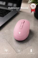 Mouse Çift Modlu Sessiz Kablosuz Fare TM17 Pembe