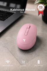 Mouse Çift Modlu Sessiz Kablosuz Fare TM17 Pembe