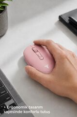 Mouse Çift Modlu Sessiz Kablosuz Fare TM17 Pembe