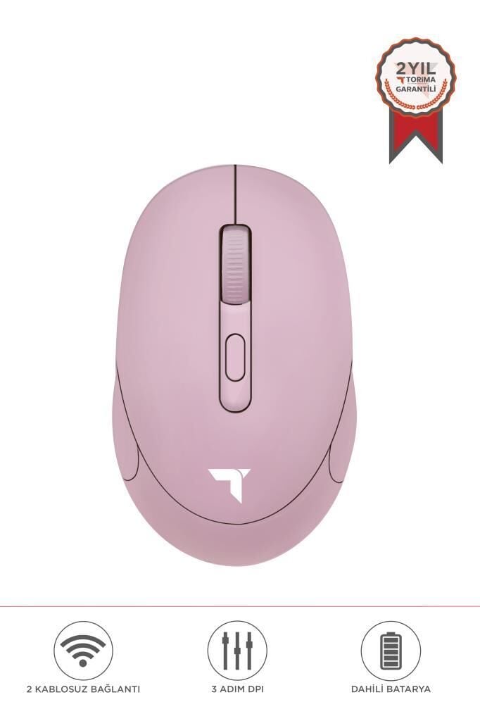 Mouse Çift Modlu Sessiz Kablosuz Fare TM17 Pembe