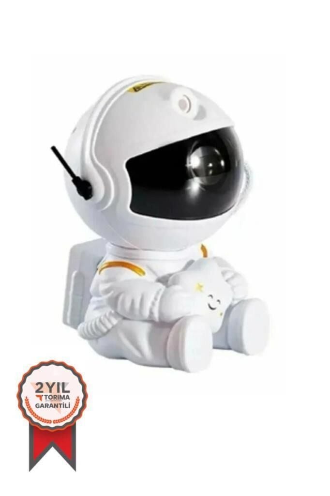 Astronot Projektör Işıklı Galaksi Samanyolu Yıldız Gece Lambası LW6 Mini Beyaz