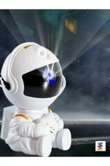 Astronot Projektör Işıklı Galaksi Samanyolu Yıldız Gece Lambası LW6 Mini Beyaz