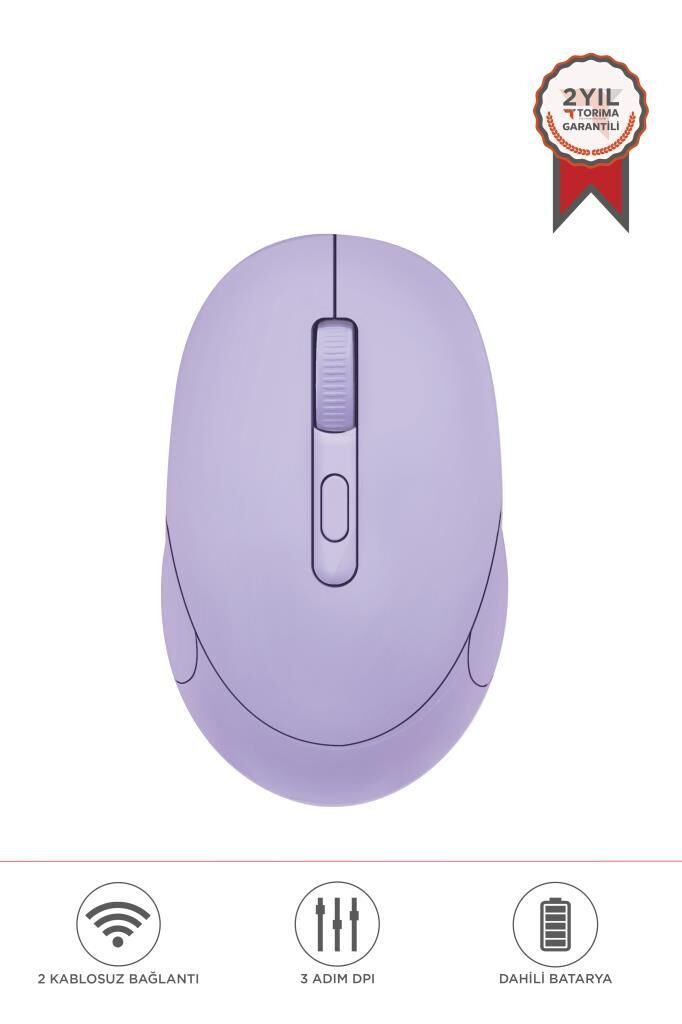 Mouse Çift Modlu Sessiz Kablosuz Fare TM17 Mor