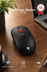Mouse Çift Modlu Sessiz Kablosuz Fare TM18 Siyah