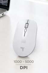 Mouse Çift Modlu Sessiz Kablosuz Fare TM18 Beyaz