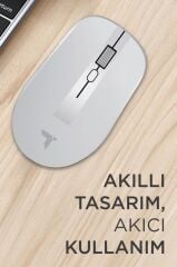 Torima TM-18 Beyaz Çift Modlu Sessiz Kablosuz Mouse Fare