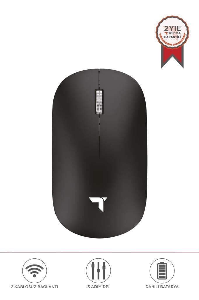 Mouse Çift Modlu Sessiz Kablosuz Fare TM19 Siyah
