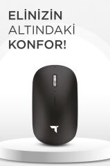 Mouse Çift Modlu Sessiz Kablosuz Fare TM19 Siyah