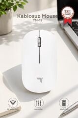 Mouse Çift Modlu Sessiz Kablosuz Fare TM19 Beyaz