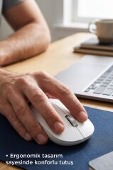 Mouse Çift Modlu Sessiz Kablosuz Fare TM19 Beyaz