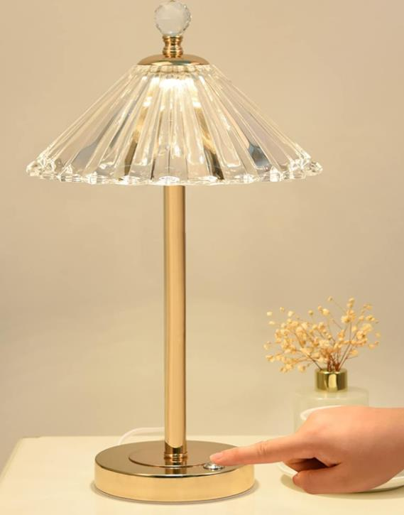 LW-14  Gold Abajur Kristal Elmas Masa Lambası Dokunmatik Romantik Akrilik Led Gece Lambası