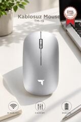 Mouse Çift Modlu Sessiz Kablosuz Fare TM19 Gümüş