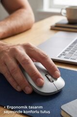 Mouse Çift Modlu Sessiz Kablosuz Fare TM19 Gümüş