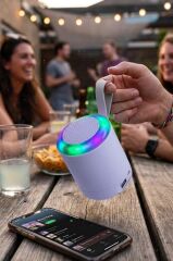 Bluetooth Hoparlör SD USB Destekli Taşınabilir Speaker D24 Mor