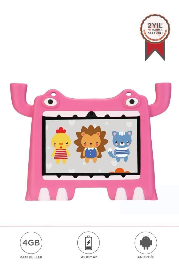 Torima T16 Pembe 4GB +128 GB Tablet Android 13 Çocuk Tableti Kılıf Hediyeli