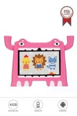 Tablet 4GB 128GB Android 13 Kılıf Hediyeli Çocuk Tableti T16 Pembe