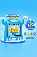Tablet 4GB 128GB Android 13 Kılıf Hediyeli Çocuk Tableti T16 Mavi