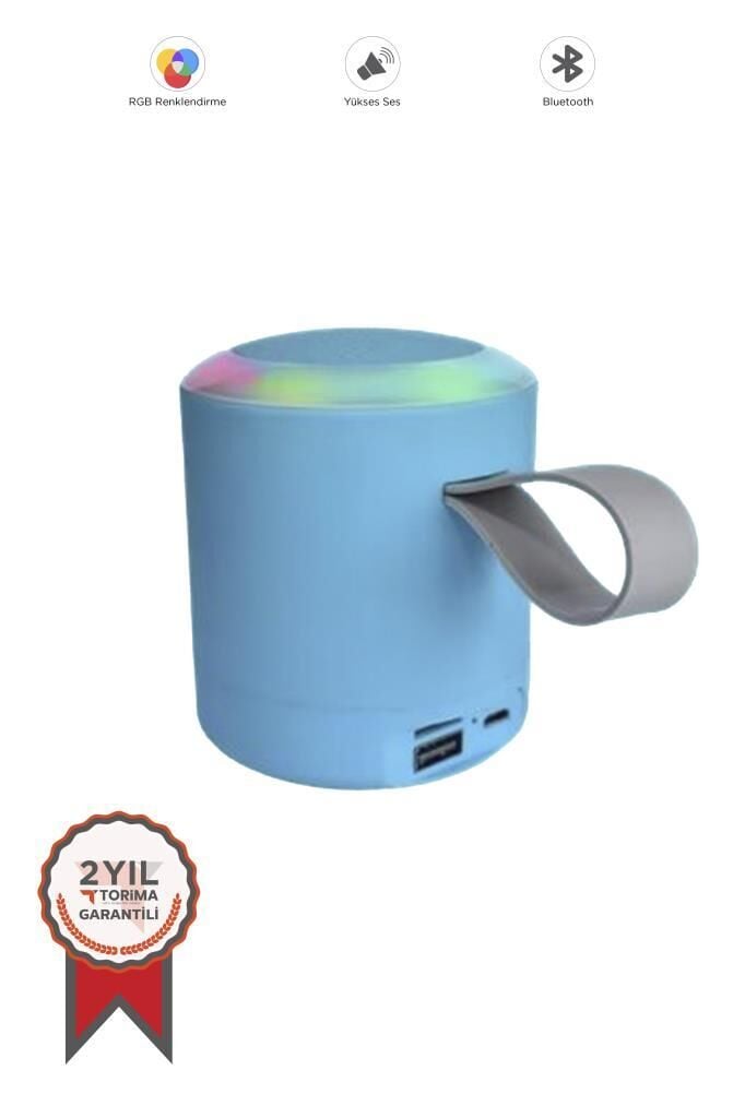 Bluetooth Hoparlör SD USB Destekli Taşınabilir Speaker D24 Mavi